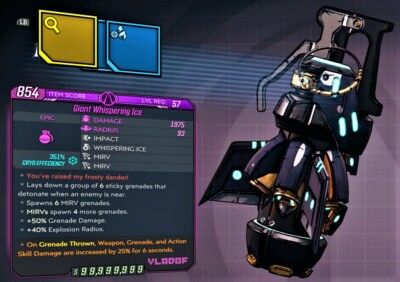 (XBOX) Borderlands 3  MODDED  Giant Whispering Ice  ️ MAYHEM 10  