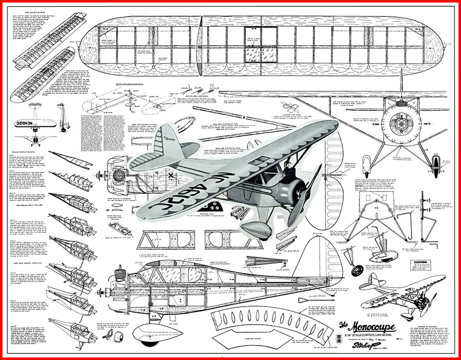 Sterling Model Airplane Plans (UC): Monocoupe 36