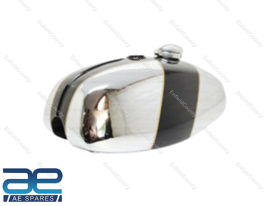 For BSA B25 B50 TR25 1971-73 D355 Chrome & Black Aluminium Fuel Gas Tank  