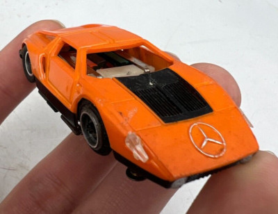 Vintage Tyco Pro Mercedes Benz C-111 Orange & Black Ho Slot Car - Tested