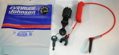 Johnson Evinrude OEM Key Switch w/Lanyard 5005801 Push to Choke BRP/OMC