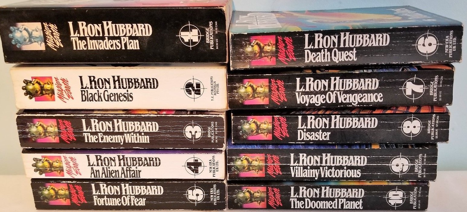 L. Ron Hubbard Mission Earth Complete Series Lot Of 10 MM Paperbacks