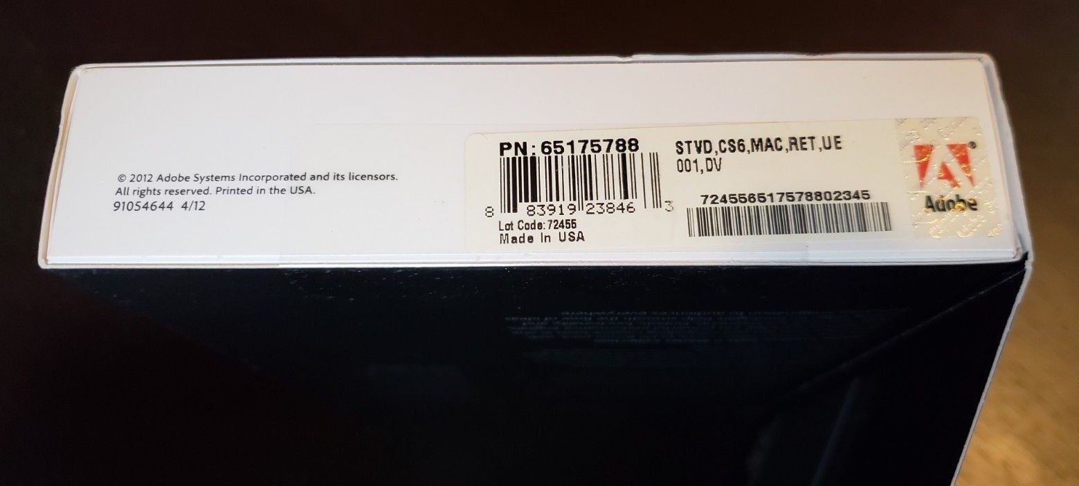 BRAND NEW Adobe Production Premium CS6 Mac Retail Box OS X 65175788 GENUINE