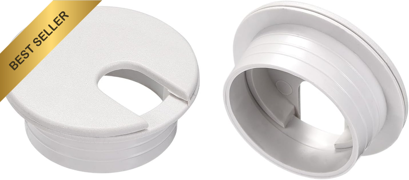 2Pcs Cable Hole Cover, 1.38Inch/35Mm ABS Desk Cable Wire Cord Grommet Hole Cover