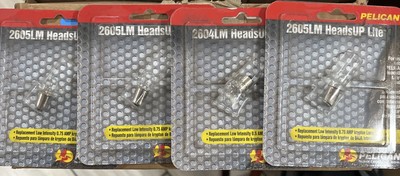 4 Pcs) Pelican 2605LM HeadsUP Lite Replacement Lamp, Low Intensity 0.75A Krypton