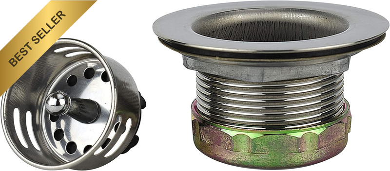 Keeney 878PC Stainless Steel Junior Duo Bar Sink Strainer with Basket, Fits 2-In