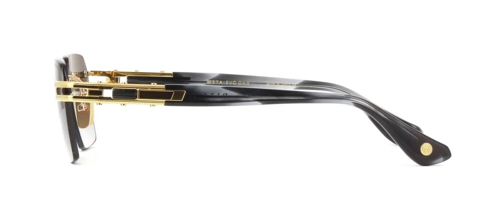 Pre-owned Dita Meta-evo One Yellow Gold And Ink Swirl/grey Shaded (01) Sunglasses