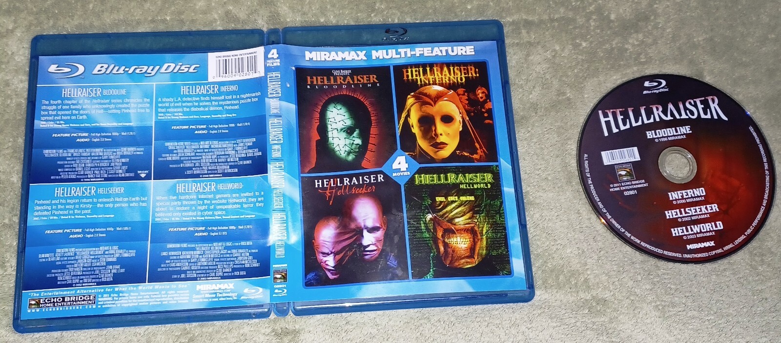 4/Four Hellraiser Blu-ray/DVD Bloodline Inferno Hellseeker