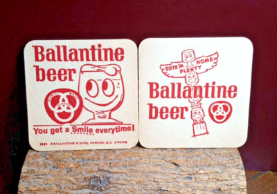 Ballantine Beer Coaster's  1964 ... 1 Pair