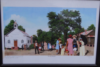 John Gregory DASO SIGNED Print ''The Big Meetin'' African American Artist READ