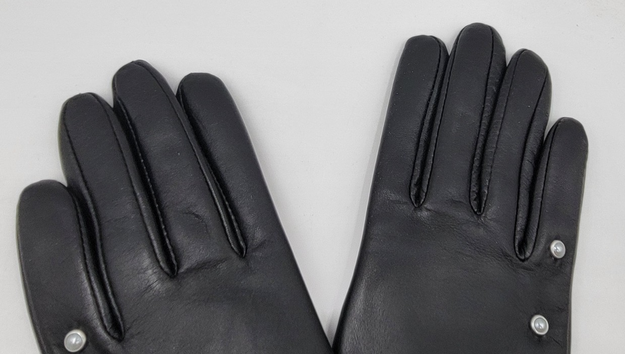 Charter Club Imitation-Pearl & Leather Touch Gloves Women's S Black - Picture 8 of 13