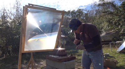 LARGE SPOT FRESNEL LENS FRAMED GPS second life restored imperfections 31" X 21"