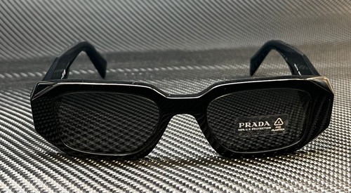 Pre-owned Prada Pr 17ws 1ab5s0 Black Grey Women's 49 Mm Sunglasses In Gray