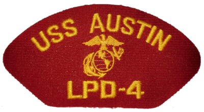 USS AUSTIN LPD-4 GOLD EAGLE GLOBE ANCHOR RED PATCH