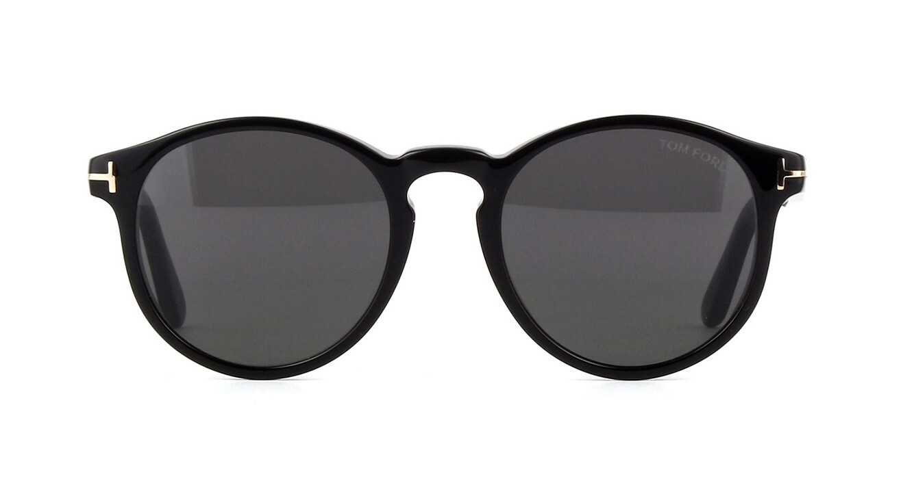 Pre-owned Tom Ford Ian-02 Ft 0591 Shiny Black/grey (01a) Sunglasses In Gray
