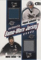 2002-03 Pacific Heads Up - Evgeni Nabokov Miikka Kiprusoff Owen Nolan #24