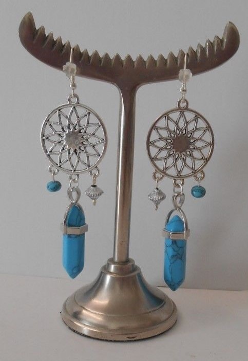 Created by me~Silver Dream Catchers+Turq Crystal 