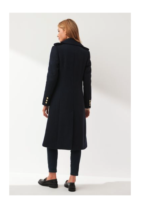 Pre-owned Barbour Inverraray Wool Blend Military Trench Coat In Navy Msrp$680 British Lux In Blue