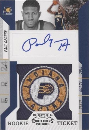 2010-11 Playoff Contenders Patches - Paul George #160