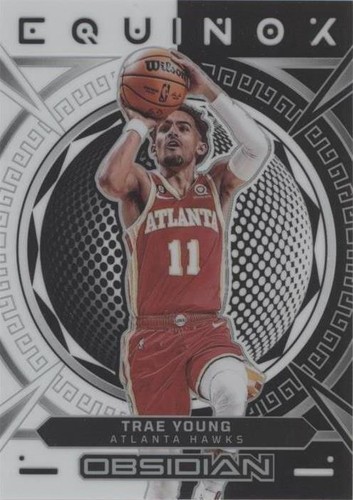 Trae Young 2022-23 Panini Obsidian Basketball Orbital Green Flood