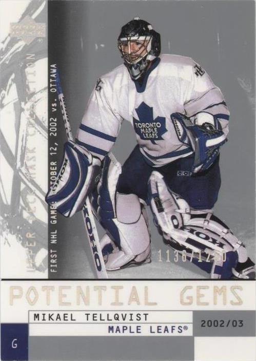 2002-03 Upper Deck Mask Collection - Mikael Tellqvist #179