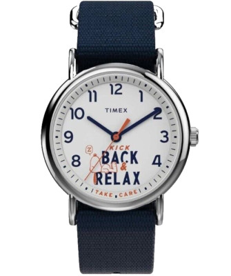 TIMEX Unisex Weekender  x Peanuts collection Blue Nylon Strap Snoopy TW2V41900