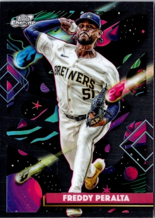 2025 Topps Cosmic Chrome Freddy Peralta #122 Milwaukee Brewers Baseball