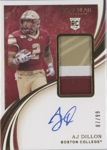 2020 Panini Immaculate Collection Collegiate A. J. Dillon #134