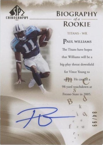 2007 SP Chirography Paul Williams #BOR-WI