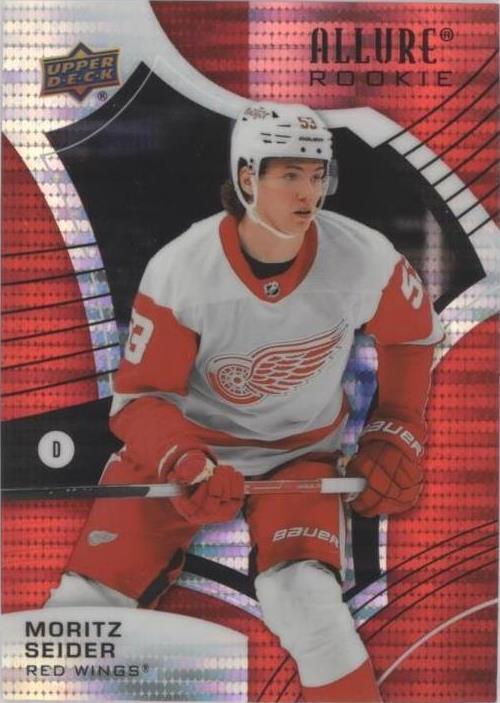 2021-22 Upper Deck Allure Moritz Seider Red Rainbow Rookie Card #130