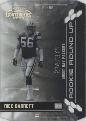 2003 Playoff Contenders Nick Barnett #RR-19