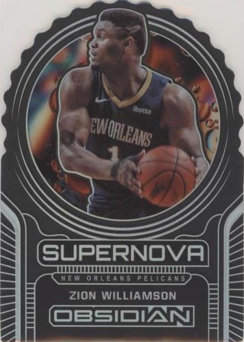 Zion Williamson #/75 Pitch Black Die-Cut 2020-21 Panini Obsidian