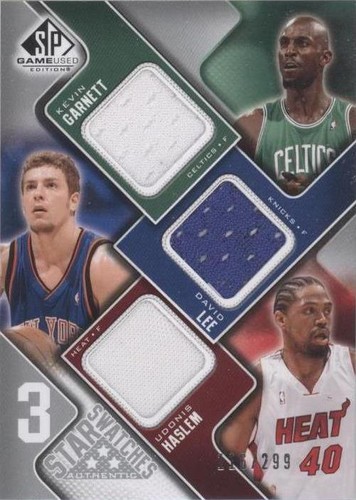 2009-10 SP Game Used - Udonis Haslem/Kevin Garnett/David Lee #3S-LHD