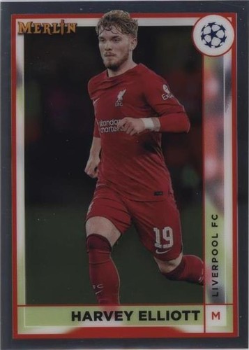 2022 Merlin Chrome UEFA Aqua Speckle Refractor Harvey Elliott 0147