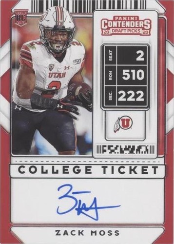2020 Panini Contenders Draft Picks Zack Moss #124
