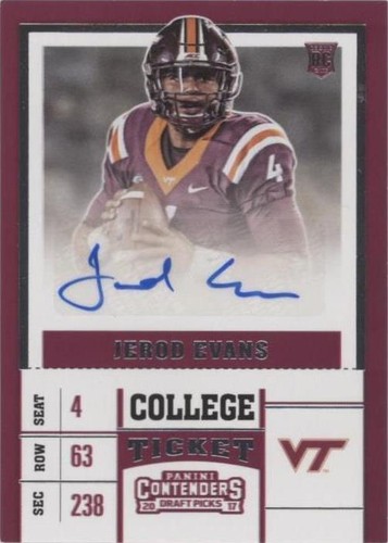 2017 Panini Contenders Draft Picks Jerod Evans #156