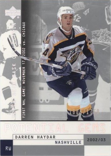 2002-03 Upper Deck Mask Collection - Darren Haydar #140