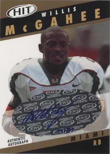 2003 SAGE Hit Willis McGahee #A2