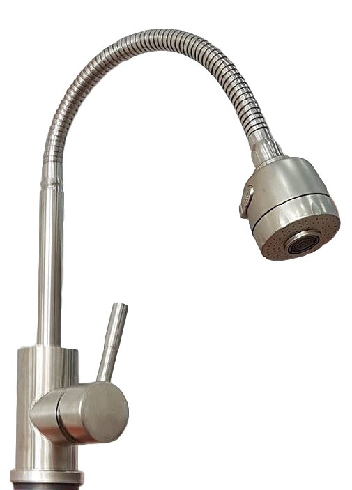 Miscelatore Rubinetto Monocomando Lavello Cucina Canna Flessibile Satinato dfh