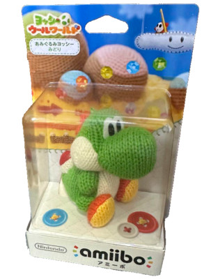 Nintendo Mega Green Yarn Yoshi Amiibo Figure Woolly World WiiU 3DS Switch JP