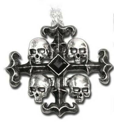 Baron Calvarias Arms Pendant Pewter Alchemy Gothic