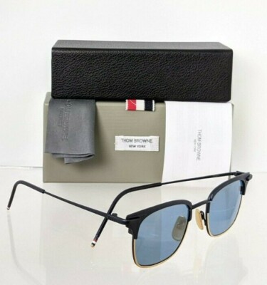 Pre-owned Dita Brand Authentic Thom Browne Sunglasses Tbs 102-c-t Navy Gold Tb102 Frame