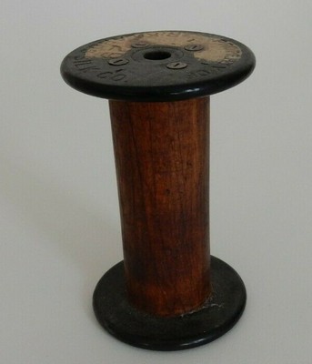 Antique Primitive Wooden Wood Spool Used with Thread Repurpose This!     Z