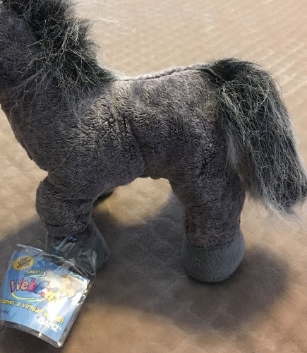 Ganz Webkinz HM098 Grey Arabian Horse Plush Stuffed Animal New Near Played With