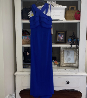 Carmen Marc Valvo Infusion Royal Blue Gown SZ 4 NWT