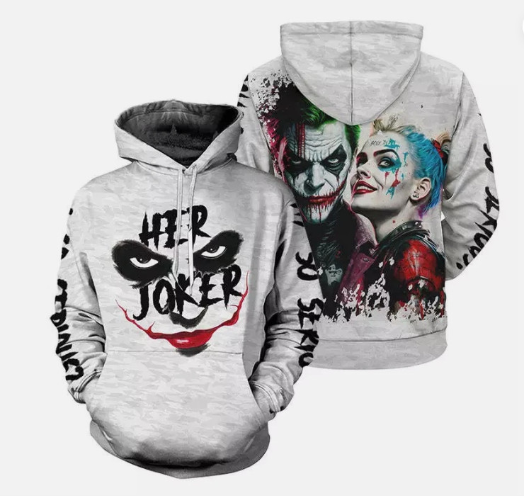 Her Joker His Harley Why So Serious 3D HOODIE BEST PRICE US SIZE HALLOWEEN GIFT - Picture 1 of 3