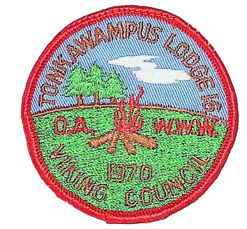 Tonkawampus Lodge 16 Viking Council MN 1970 sewn Patch RED Bdr