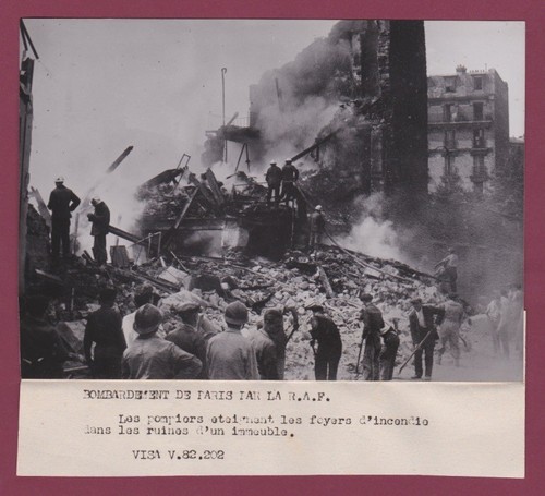 Photo Presse Guerre 39 45 Paris Bombardements R A F Pompiers Ebay