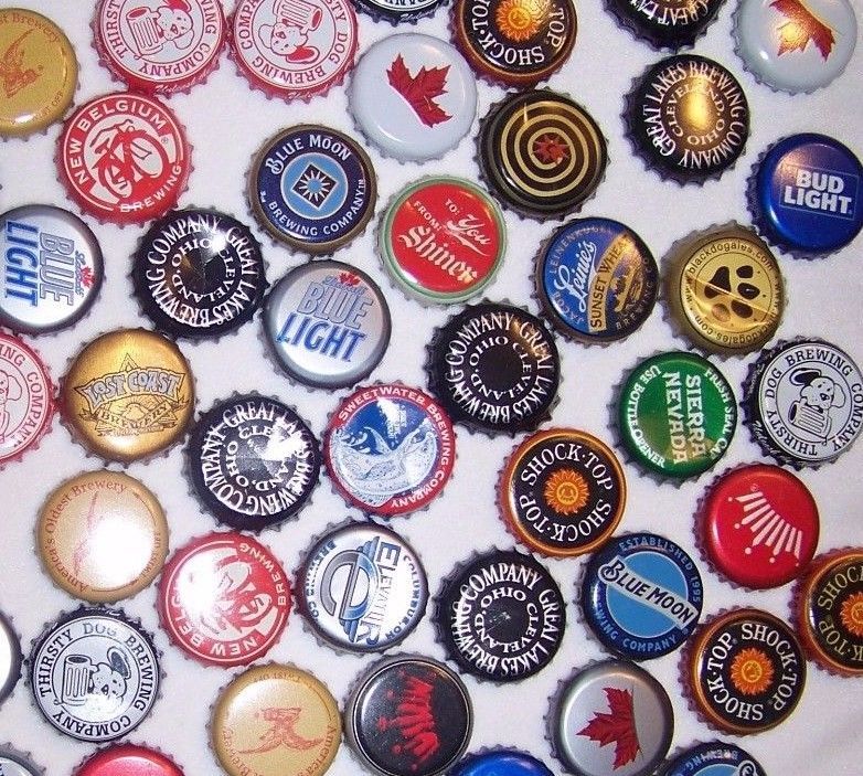 100 Beer Bottle Caps Mixed Lot Recycle Upcycle Craft Projects Collecting