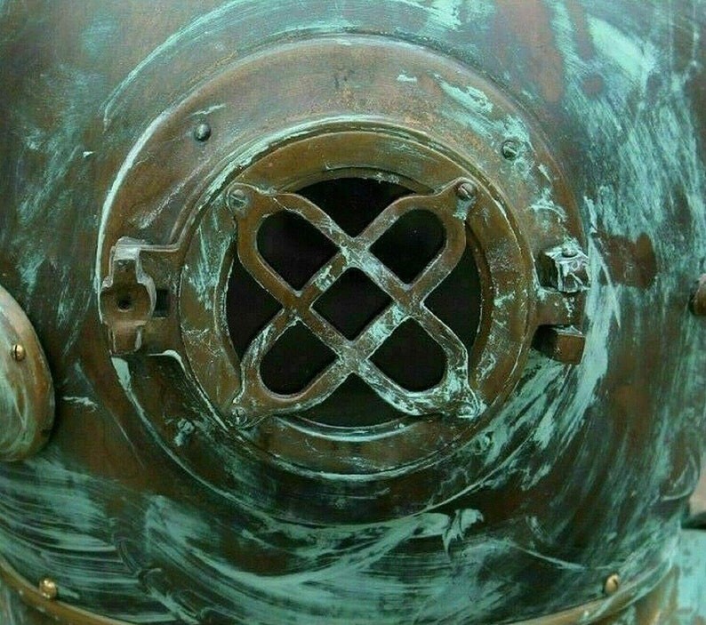 Antique Rare Diving Divers Helmet Mark V Brass Navy UK Sea Deep Scuba Helmet